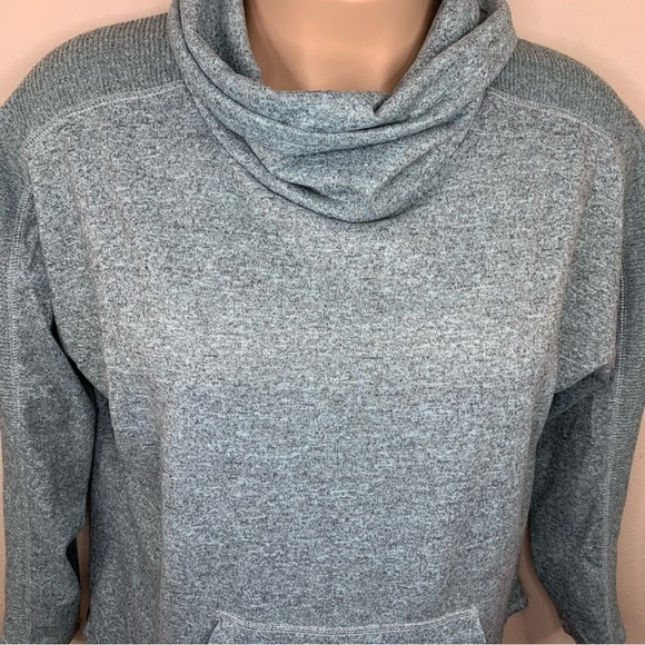 1x Teal Blue Heather Cowl Neck Activewear Athletic Plus 16w 18w Pocket Stretch - Picture 2 of 8